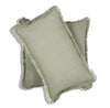 Cotton Cushion Cover Leopold Sage with Rombe (30x50cm) by Gaya Alegria