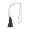 Long Sea Shell Gray tassel with white Beads - Gaya Alegria