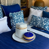 Cotton Cushion Cover Tricera Midnight Blue (50x50cm) by Gaya Alegria