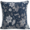 Eco-friendly Cotton Cushion Cover Passion Fruit Flower Dark Navy Gray (50x50cm) - Gaya Alegria