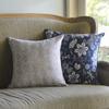 Eco-friendly Cotton Cushion Cover Passion Fruit Flower Dark Navy Gray (50x50cm) - Gaya Alegria