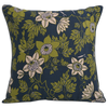 Eco-friendly Cotton Cushion Cover Passion Fruit Flower Dark Navy Olive (50x50cm) - Gaya Alegria
