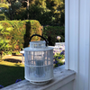 NOW 65% OFF!!!  Handmade rattan Lantern - Paige White / Brown Leather Handle - Gaya Alegria