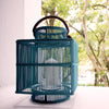NOW 65% OFF!!!  Handmade Rattan Lantern - Paloma Square Steel Blue, Black or white with Leather Handles - Gaya Alegria