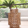 Handmade Rattan Lantern - Paris Natural / Leather Handles  - Gaya Alegria
