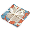 Eco-Friendly Cotton Coaster Passion Fruit Flower Blue Spice (set of 4) - Gaya Alegria