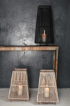 Handmade Rattan Lantern - Prim White Wash - Gaya Alegria