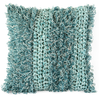 Eco-friendly Cotton Cushion Cover Crocheted Curly Turquoise (50x50cm) - Gaya Alegria