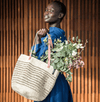 NOW 40% Off!! Mono Bag - Ella Wave Style Natural with Long Leather Handles