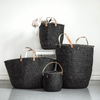 Mono Basket - Uma Black with Leather Handles