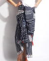 Handwoven Cotton Sarong - Blue Waves (145 x 180 cm) - Gaya Alegria