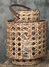 NOW 65% OFF!!!  Handmade Rattan Lantern - Paris Natural / Leather Handles  - Gaya Alegria