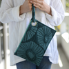 Dark Teal Green Flower - Envelope Bag