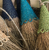 Handmade Vetiver Tassel with Green Beads  - Gaya Alegria