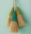Handmade Vetiver Tassel with Teal Beads  - Gaya Alegria