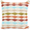 Crocheted Cotton Cushion Cover Wave Earth (45x45cm) - Gaya Alegria