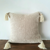 Raw Cotton Cushion Cover Gir Natural with Beaded Tassels (50 x 50cm) - Gaya Alegria
