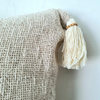 Raw Cotton Cushion Cover Gir Natural with Beaded Tassels (50 x 50cm) - Gaya Alegria
