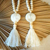 Tassel Kaloi White with Beads - Gaya Alegria
