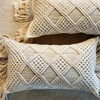 Eco-Friendly Cotton Cushion Cover Macrame Lumbar with Fringe (30x50cm) - Gaya Alegria
