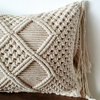 Eco-Friendly Cotton Cushion Cover Macrame Lumbar with Fringe (30x50cm) - Gaya Alegria