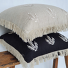 Cotton Handmade Cushion Cover Daun Black (50 x 50cm) - Gaya Alegria