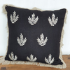 Cotton Handmade Cushion Cover Daun Black (50 x 50cm) - Gaya Alegria