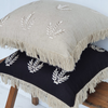 Cotton Handmade Cushion Cover Daun Black (50 x 50cm) - Gaya Alegria