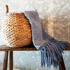 Handmade Cotton Throw Aiko Grey Stitch (130 x 188cm) - Gaya Alegria