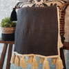 Handmade Cotton Throw Dayton Dark Grey (136 x 220cm) - Gaya Alegria