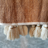 Throw  - Evita Light Brown with Natural Tassels (100% Raw Cotton - 126 x 210 cm)