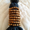 Gold Beaded Black Key Chain Long Gold tassel - Gaya Alegria