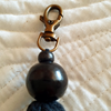 Gold Beaded Black Key Chain Long Gold tassel - Gaya Alegria