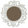 White wooden round mirror - Gaya Alegria