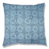 Handmade Block Printed Cotton Cushion Cover -  Zolani Steel Blue (52x52cm) by Gaya Alegria