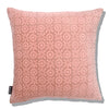 Velvet Block Printed Cushion Cover -  Zaccai Rose (45x45cm) by Gaya Alegria