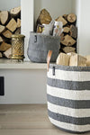 NOW 40% OFF!!! Mono Basket - Adia Gray with Leather Handles