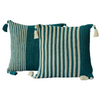 Cushion Cover - Crochet teal slim (M/45x45cm) | Gaya Alegria 