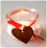 Glass votive W/Cinnamon heart | Gaya Alegria 