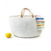Mono Basket - Uma White with Leather Handles