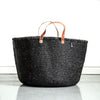 Mono Basket - Uma (L) - Black & Leather Handles | Gaya Alegria 