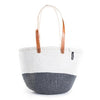 Mono Basket - Ella (50/50 Grey / White & Long Leather Handles) | Gaya Alegria 