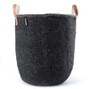 Mono Basket - Uma (L) - Black & Leather Handles | Gaya Alegria 