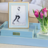 NOW 30% OFF!!! Photo Frame Pastel Blue Laquer & Gold Curve Frame - 5x7 inch - Gaya Alegria
