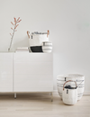 Mono Basket - Uma White with Leather Handles