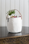 Mono Basket - Uma White with Leather Handles