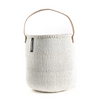 Mono Basket - Uma White with Leather Handles