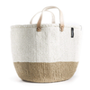 Mono Basket - Sarah Light Brown with Leather Handles